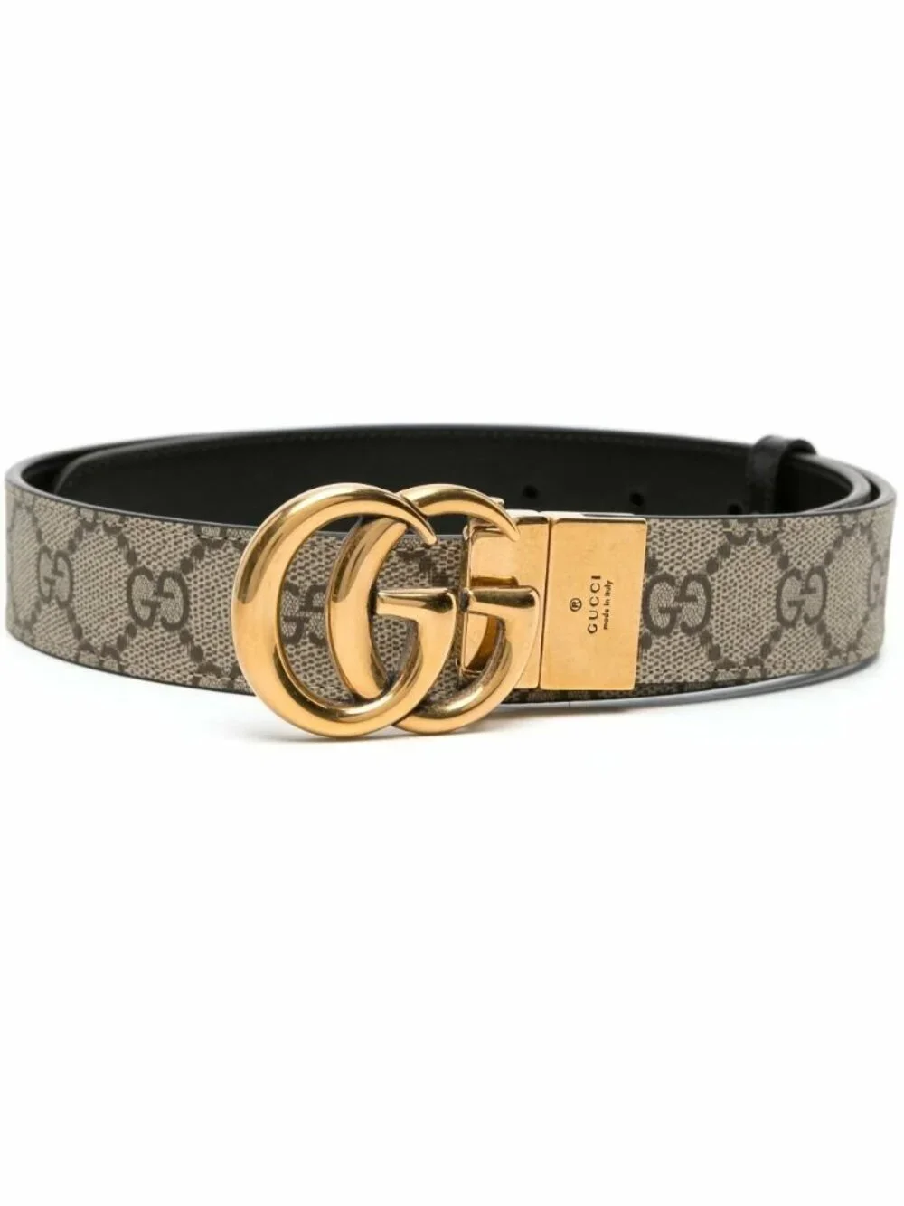 NEW Gucci Black And Beige GG Marmont Reversible Belt Size 105/42